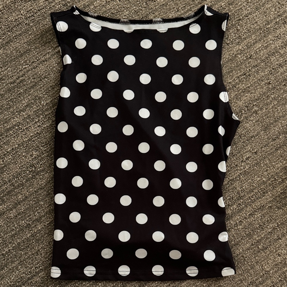 Black and White Polka Dot Tank Top